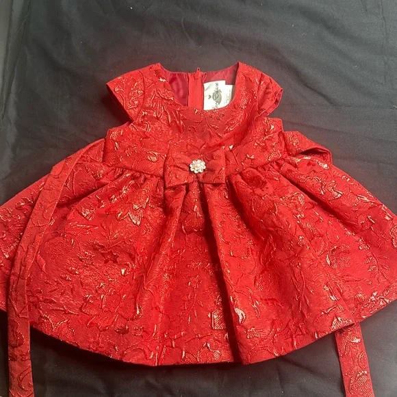 rare editions red dress Rare Editions Little Girls Fit & Flare Lace Party Dress